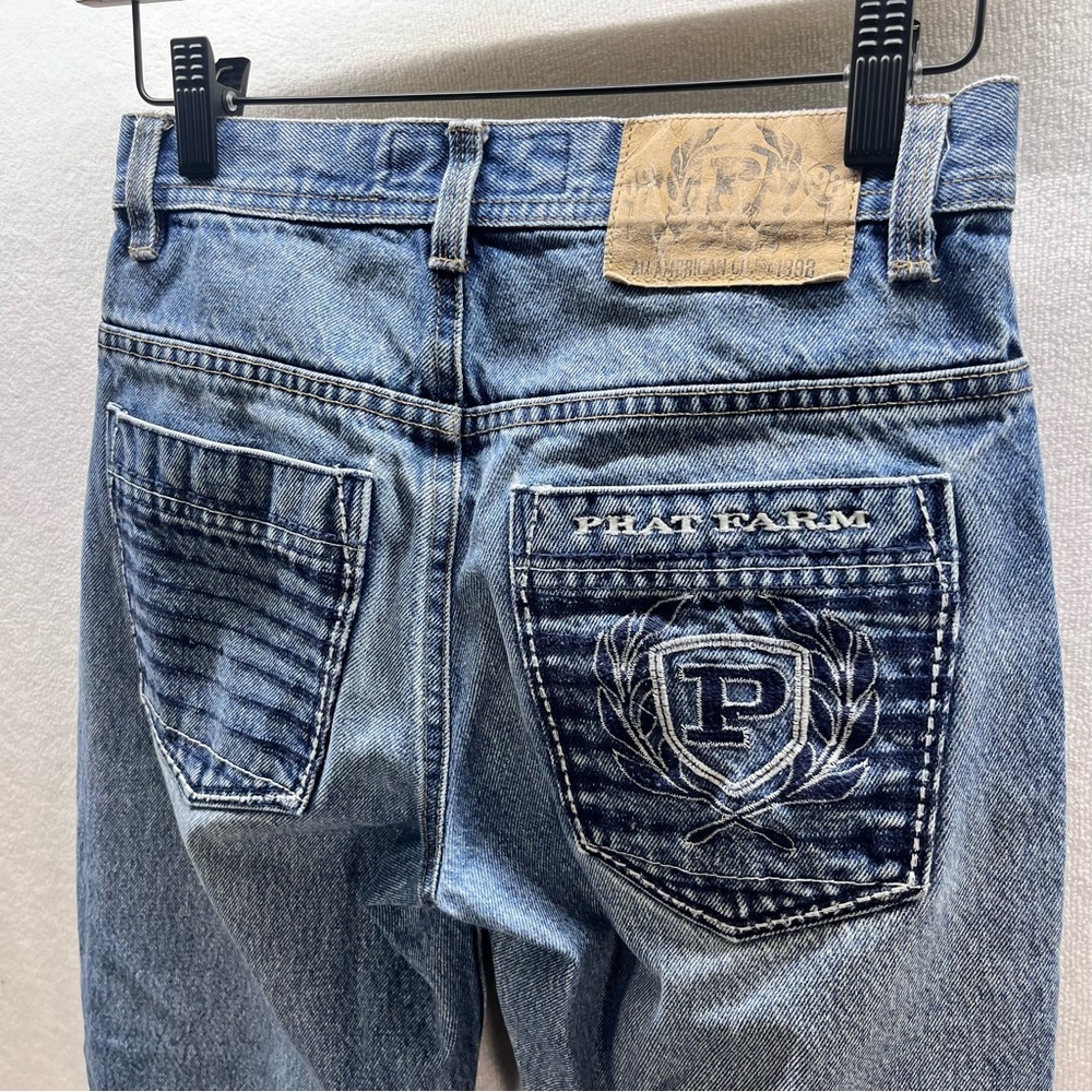 Phat Farm Y2K Straight Leg Jeans Boys 14 Blue Denim Cotton 2000’s Cool 2844